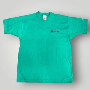 Vintage 1980s Deadstock Wilson Athleticwear T-shirt NWT Green Medium/Large